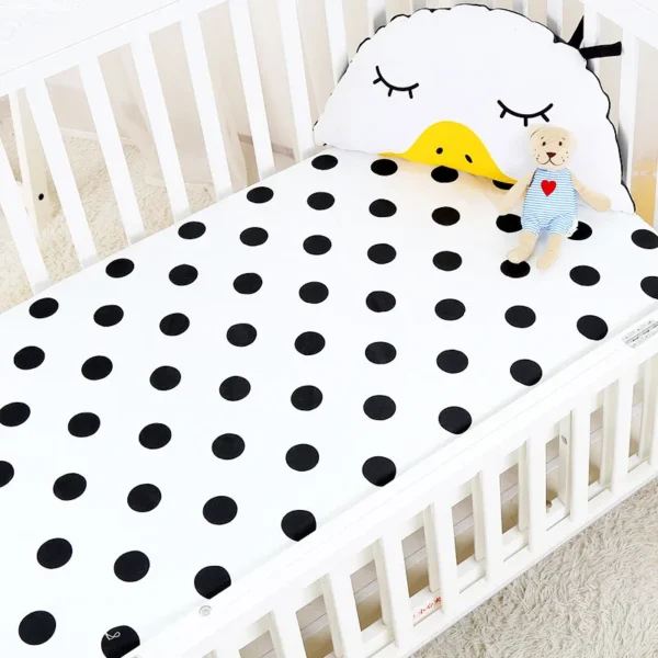 Nordic Style 100% Cotton Baby Bed Sheet Newborn Baby Single Comfortable Bedspread Kindergarten Cartoon Print Bedding Unisex