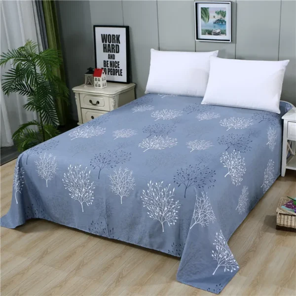 LAGMTA 1pc thick 100% cotton flat sheet printing high quality bed sheet various sizes can be customized