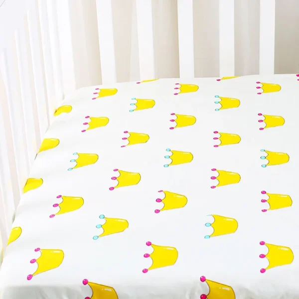 Nordic Style 100% Cotton Baby Bed Sheet Newborn Baby Single Comfortable Bedspread Kindergarten Cartoon Print Bedding Unisex