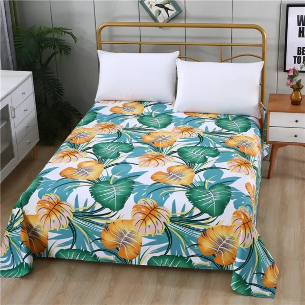 LAGMTA 1pc thick 100% cotton flat sheet printing high quality bed sheet various sizes can be customized
