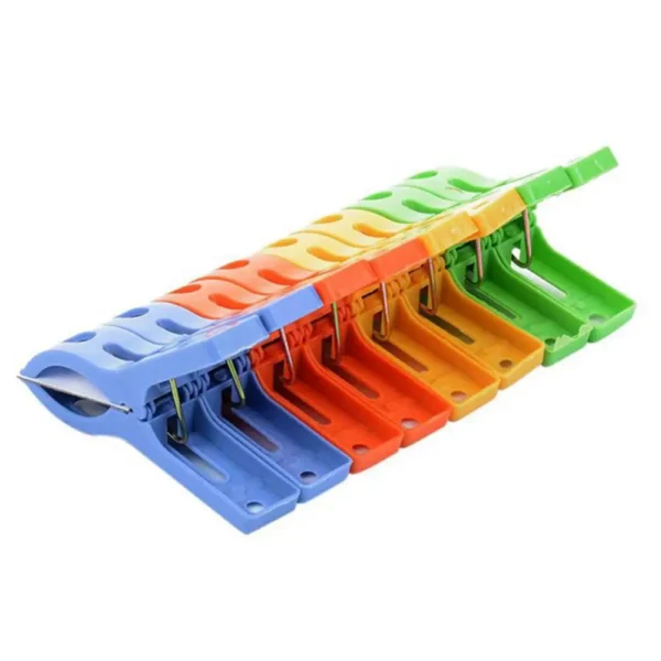 Windproof Non-slip Clips 8 Pcs Clothes Drying Bath Towel Quilt Clamp Hanger Large Spring Beach Towel Large Chair Colorful