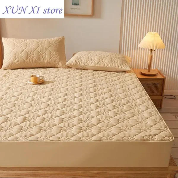 New Ultrasonic Waterproof Mattress Pad Protector Breathable Skin-friendly Fitted Sheet Cover Twin Queen King Size Mattress Cover