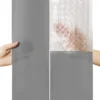 Shower Curtain with Snap-in PEVA Liner Set 71" x 71" Hotel Style with See Through Top Window Blue Fabric Curtain Waterproof Line