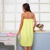 1pc Velvet Bow Knot Bath Towel Skirt Soft Absorbent Thickened Chest Wrapped Wearable Bath Skirts Fast Drying Beach Spa Bathrobes