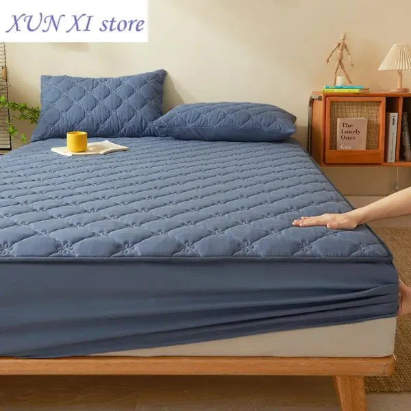 New Ultrasonic Waterproof Mattress Pad Protector Breathable Skin-friendly Fitted Sheet Cover Twin Queen King Size Mattress Cover