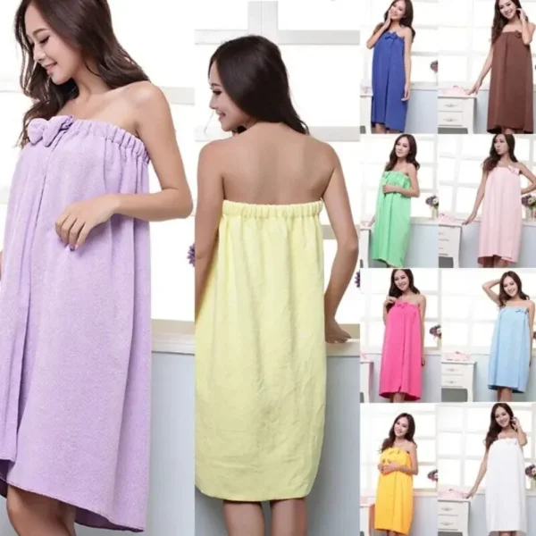 1pc Velvet Bow Knot Bath Towel Skirt Soft Absorbent Thickened Chest Wrapped Wearable Bath Skirts Fast Drying Beach Spa Bathrobes