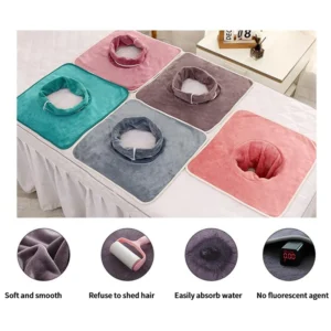 1PC 35*35cm Thickened Beauty SPA Massage Table Planking Face Towel With Hole Bed Bandana Hospital Hotel Beauty Salon