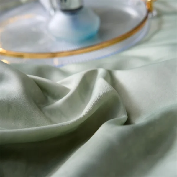 3/4pcs Smooth Ice Silk Duvet Cover Set Hotel Luxury Dark Green Bedding with Sheet and Pillowcase High Quality Comforter Cover