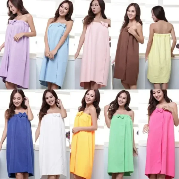 1pc Velvet Bow Knot Bath Towel Skirt Soft Absorbent Thickened Chest Wrapped Wearable Bath Skirts Fast Drying Beach Spa Bathrobes