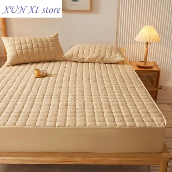 New Ultrasonic Waterproof Mattress Pad Protector Breathable Skin-friendly Fitted Sheet Cover Twin Queen King Size Mattress Cover
