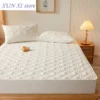 New Ultrasonic Waterproof Mattress Pad Protector Breathable Skin-friendly Fitted Sheet Cover Twin Queen King Size Mattress Cover
